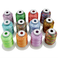 1 x RAW Customer Returns New brothread 12 Multi Colors Polyester Machine Embroidery Thread 500M 550Y for Brother Janome Singer Babylock Kenmore Bernina Husqvaran Embroidery Machine Assortment 1 - RRP €17.99