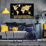 1 x RAW Customer Returns Divalis Scratch Off World Map - Scratch Off World Map - Scratch Off World Map - Large Scratch Off World Map - Scratch Off World Map - Scratch Off Map Black Gold - Black Scratch off World Map - RRP €48.7