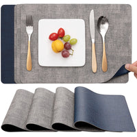 1 x RAW Customer Returns Myir JUN placemats washable, placemats washable double-sided placemats faux leather anti-fouling and non-slip placemat leather look, placemat leather wipeable for restaurant dining table - RRP €19.45