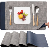 1 x RAW Customer Returns Myir JUN placemats washable, placemats washable double-sided placemats faux leather anti-fouling and non-slip placemat leather look, placemat leather wipeable for restaurant dining table - RRP €19.45