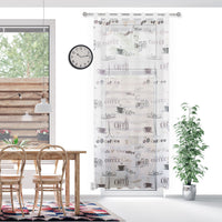 4 x RAW Customer Returns HOMEYA - Translucent Kitchen Curtain 140x220cm - Transparent Printed Curtain for Window, Door Frame - 1 Unit - RRP €96.2