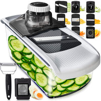 1 x RAW Customer Returns Mandoline Vegetable Slicer Vegetable Grater - Cucumber Slicer Thin Slices - Grater for Vegetables - Slicer Vegetables - Kitchen Slicer Kitchen Grater - Kitchen Gadgets 11-in-1  - RRP €33.05