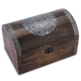 1 x RAW Customer Returns Ajuny Decorative Wooden Jewelry Box with Mandala Flower Design on Lid Jewelry Box Storage Organizer, Keepsake, Trinket Holder Watch Box Gifts, Brown, 9 x 6 inches - RRP €25.67