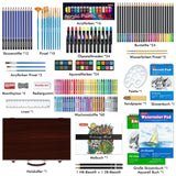 1 x RAW Customer Returns Shuttle Art 186 Pieces Paint Case, Paint Case Includes Acrylic Paint, Pastels, Colored Pencils, Watercolors and Coloring Book, Complete Painting Set Ideal for Children, Adults - RRP €52.12