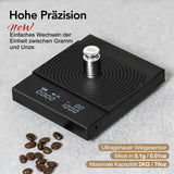 1 x RAW Customer Returns TIMEMORE coffee scale with timer, digital with 0.1g precise graduation, espresso, automatic timekeeping function, barista scale 2000 grams, Black Mirror Plus, black - RRP €47.59