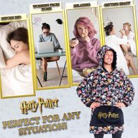 1 x RAW Customer Returns Harry Potter Oversized Hoodie Blanket Women and Men Oversized Hoodie Winter Warm Blanket to Cover Up Black Long  - RRP €23.9