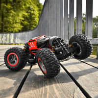 1 x RAW Customer Returns BEZGAR TD141 Remote Control Car - 4WD 2.4GHz RC Car for Children, Transforming Car Toy Stunt Car with Rechargeable Battery for Boys and Adults, Red - RRP €50.41