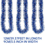 15 x Brand New testyu Christmas Tinsel Garland, 39.4 Feet Metallic Garland Glittering Hanging Decoration for Christmas Party Indoor and Outdoor Decorations - Blue - RRP €181.5