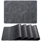 1 x Brand New Placemats leather set of 4 placemats PU artificial leather placemats, heat-resistant placemats, double-sided placemats, washable waterproof 43 x 30 cm place mats for home kitchen restaurant black - RRP €23.99