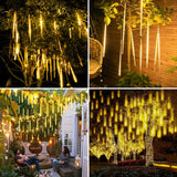 1 x RAW Customer Returns Solar Meteor Shower Lights, 30cm 10 Tubes 240 LEDs Meteor Shower Lights, IP67 Waterproof Outdoor Christmas Lights, Meteor Shower Lights for Parties, Garden, Tree - RRP €20.59