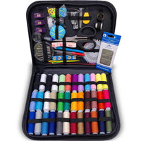 1 x RAW Customer Returns Sewing kit, 200 premium sewing accessories with black case, 41 XL thread spools mini sewing kits for DIY, beginners, emergencies, children, travel and home, with scissors, thimble, thread, needle 96  - RRP €19.22