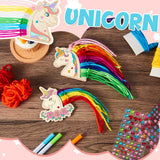 2 x RAW Customer Returns Harrycle 16 Set Wooden Unicorn Craft Set Children Unicorn Fridge Magnets Make Your Own Unicorn and Self-Adhesive Glitter Stones DIY Kit for Girls Boys Birthday Party Painting with the Family - RRP €32.26