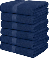 1 x RAW Customer Returns Utopia Towels - 6 Pack Medium Sized 100 Cotton Bath Towels with Hanging Loops, 60x120cm Bath Towels, Soft and Absorbent Towels Navy Blue  - RRP €37.99