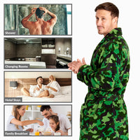 1 x RAW Customer Returns CityComfort Men s Bathrobe in Cotton Terry, Long Absorbent and Soft Dressing Gown M - 4XL M L, Green  - RRP €26.64