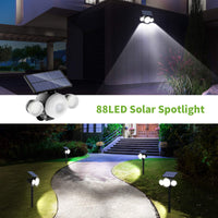 1 x RAW Customer Returns Outdoor Solar Lamp 800 Lumens Ultra Bright 88LED Outdoor Solar Spotlights with Motion Sensor IP65 Waterproof 360 Adjustable Outdoor LED Solar Light for Garden Backyards Wall 2P  - RRP €39.08