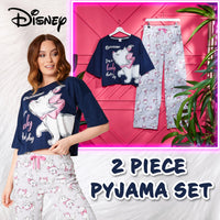 1 x RAW Customer Returns Disney Stitch Women s Pajamas - Baby Yoda Minnie Mouse Stitch Long Pajamas with Crop Top - Christmas Pajamas for Women S-XL Dark Blue Marie, L  - RRP €25.88