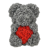 2 x Brand New Rose Flower Bear - Over 250 Flowers on Each Rose Bear - Rose Bear Gift for Mother s Day, Valentine s Day, Anniversary and Bridal Showers - Rose Flower Bear Clear Gift Box Included 10 Inches Tall Gray, 10in  - RRP €52.8