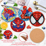 1 x Brand New Lxmsja Diamond Painting Coasters, 6PCS Diamond Painting Spiderman, Child Adult Craft Activity, Diamond Art Coasters with Holder, Diamond Painting Kits - RRP €19.2