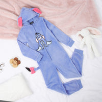 1 x RAW Customer Returns Disney Stitch Onesie Girls, Cuddly Warm Onesie Pajamas Children, Baby Yoda Gifts for Girls Christmas Blue Eeyore, 13-14 Years  - RRP €29.96