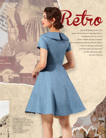 1 x RAW Customer Returns Wedtrend 1950s Vintage Cocktail Rockabilly Swing Retro Dress Knee Length SkyBlueSmallWhiteDot WTP20007 SkyBlueSmallWhiteDot 3XL - RRP €42.99