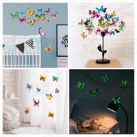 1 x RAW Customer Returns PGFUN 3D Butterflies Decoration Pack of 72 Stickers Fluorescent Wall Stickers Wall Decoration 3D Stickers for the Wall Apartment Home Wall Decor Decoration 12 Blue, 12 Colors, 12 Green, 12 Yellow, 12 Pink, 12 Purple  - RRP €6.99