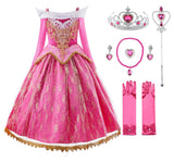 1 x RAW Customer Returns JerrisApparel Girls Princess Lace Dress Pink Off Shoulder Party Costume Fancy Dress 8-9 Years, Pink with Accessories  - RRP €33.8