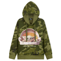 1 x RAW Customer Returns Star Wars Sweatshirt for Boys and Girls, Baby Yoda The Mandalorian Camouflage Sweatshirt with Hood, 7-15 Years, Official The Child Clothing, Gift Idea Green, 11-12 Years  - RRP €20.92