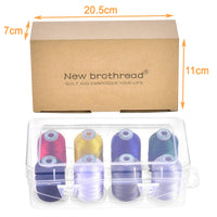 1 x RAW Customer Returns New brothread - 18 Options - 8 Snap Spools of 1000m each Polyester Machine Embroidery Thread with Clear Plastic Storage Box for Embroidery Quilting - Basic Colour - RRP €18.38