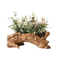 1 x RAW Customer Returns Yanmilia Artificial Driftwood Planter Resin Succulent Rustic Wood Stump Planter Indoor Outdoor Decorative Flower Pot No Plants Not Real Wood  - RRP €28.99