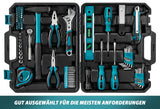 1 x RAW Customer Returns ALEAPOW tool case, household tool set 102-piece, tool case with wrench, hammer, pliers, screwdriver and common tools, ideal for workshop and household, MTH100 blue - RRP €27.82