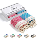 1 x RAW Customer Returns MEVLYS Sauna Towel Hammam Towel Pack of 2 Sauna Towel Beach Towel Bath Towel Shower Towel Beach Towel Picnic Blanket 100 Cotton Extra Light Women Men Cherry Blossom Pink Turquoise  - RRP €40.28