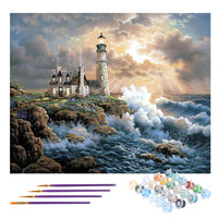 1 x Brand New TONZOM DIY Painting by Numbers Kits for Adults, DIY Painting for Kids Adults Beginner 16x20 Inch Castle Frameless - RRP €19.2