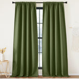 1 x RAW Customer Returns PONY DANCE Heat-insulating curtains, opaque linen look curtains with ruffle tape, set of 2, H 245 x W 140 cm, blackout curtain for rail, linen blackout curtains for living room, apple green - RRP €48.35