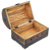 1 x RAW Customer Returns Ajuny Handmade Decorative Pirate Treasure Chest Wooden Jewelry Storage Box Cross Shell Stripe Keepsake Trinket Holder Ring Necklace Watch Ideal for Gifts, 9 x 6  - RRP €24.99