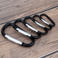 1 x RAW Customer Returns Temlum Aluminum Carabiner Hook 3.8 4.8 5.8 6 7 cm Clip, D Shape Carabiner Set, Carabiner with Snap Lock for Camping, Hiking, Travel, Key Chain, Black - 10 Pieces, 5.8 cm - RRP €10.07