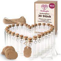 1 x RAW Customer Returns WeddingTree 30x mini glass bottles with cork 18ml - glass bottles for filling - test tube with cork glass for wedding - small spice jars with cork as guest gifts - RRP €21.65