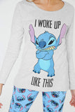 1 x RAW Customer Returns Disney Women s Winter Pajamas Stitch Pajamas Set Long Women s Pajamas Sizes S-XL Gifts Stitch Mickey Minnie Gray Blue Stitch, M  - RRP €26.6