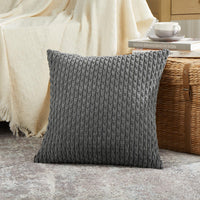 1 x RAW Customer Returns FDTERN Set of 2 Boho Sofa Cushion Covers 50x50 in Corduroy Modern Soft Decorative Pillow Covers for Sofa Bedroom, Dark Gray - RRP €22.8