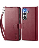 1 x RAW Customer Returns TUCCH Protective Case for Galaxy S24 5G, PU Leather Phone Case with Strap RFID Blocker Card Slot Kickstand Magnetic Shockproof Flip Case with TPU Inner Case Compatible with S24 2024 6.2 inch , Wine Red - RRP €20.99