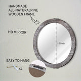 1 x RAW Customer Returns Round Wall Mirror 30cm Rustic Small Circle Mirror for Bathroom, Round Mirror Farmhouse Home Mirror Wooden Frame Mirror for Living Room, Bedroom, Dorm, Entryway and More - RRP €20.16