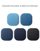 1 x RAW Customer Returns ZEFFFKA Fabric Jean Patches Applicable with Iron on Inside Outside Stronger Glue 100 Cotton Assorted Tones Decoration Kit 10 Pieces Size 4-1 4 x 3-3 4 9.8 cm x 10.8 cm  - RRP €9.46