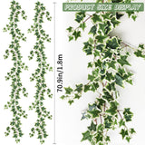 1 x RAW Customer Returns ROLLWAY Set of 2 Artificial Ivy Fake Ivy Decoration 2m Artificial Liana Garland Fake Falling Plant Foliage for Wall Bedroom Garden Indoor Outdoor White Green  - RRP €19.2