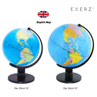 1 x RAW Customer Returns Exerz 30cm Student Globe - English Map - Globe Education Rotating - Educational Geographical - Teaching Material Globes Political Map - Diameter 30cm - RRP €41.39