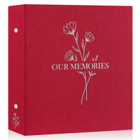 1 x RAW Customer Returns Lanpn Photo Album 10x15 1000, Extra Large XXL Linen OUR MEMORIES Insert Album for Portrait and Landscape Photos Pictures Red - RRP €29.99