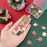 1 x Brand New SUNNYCLUE 1box 32pcs 16 style Enamel Christmas Charms Christmas Tree Charms Bulk Reindeer Charms for Jewelry Making Candy Cane Christmas Glove Hat Socks Wreath C - RRP €20.4