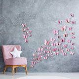 2 x RAW Customer Returns 48 Pieces 3D Butterfly Wall Stickers Removable Butterfly Wall Decals Animated Bling Wall Mural Sticker for Home and Room Office DIY Decoration Pink  - RRP €28.08