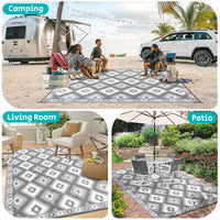 1 x RAW Customer Returns SHACOS Garden Carpet Outdoor Grey 180x270cm Plastic Balcony Terrace Carpet Weatherproof Camping Carpet Waterproof Outdoor Carpet Flat Weave Carpet for Balcony Terrace Garden - RRP €47.29