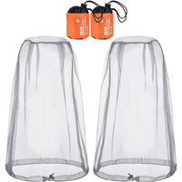 1 x RAW Customer Returns 2 Pack Head Net Face Net Headgear for Outdoor Lovers, Protects Against Fly Screen, Mosquito, Midge and Other Flies Regular Size, Gray  - RRP €12.9