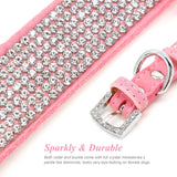 1 x Brand New PET ARTIST Cute Girl Rhinestone Suede Dog Collar for Small Dogs Cats, Soft Flower Dog Collar, Bling Dog Collars for Small Puppy Dogs Pink Collar M - RRP €20.4