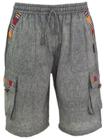 1 x RAW Customer Returns GURU-SHOP, Ethno Yogashorts in Goastyle, Stone Grey, Cotton, Size S 46 , Men s Pants - RRP €20.06